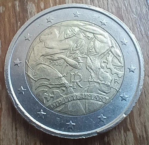 Moneta due euro errore - errore, di
